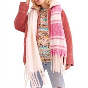 Free People Pink and Cream Scarf